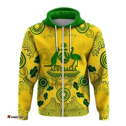 custom personalised and number australia soccer socceroos hoodie aboriginal style