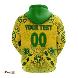 custom personalised and number australia soccer socceroos hoodie aboriginal style