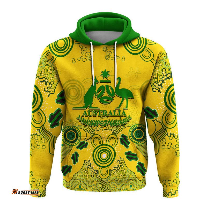 custom personalised and number australia soccer socceroos hoodie aboriginal style