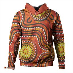 australia aboriginal hoodie - dot art in aboriginal style hoodie