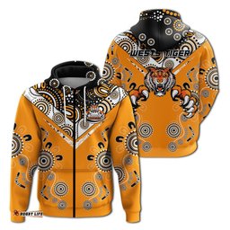 wests tiger rugby aboriginal pattern hoodie