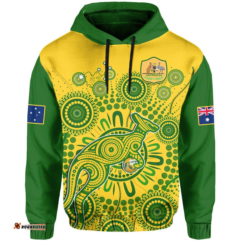 australia soccer hoodie socceroos kangaroo aussie indigenous national color