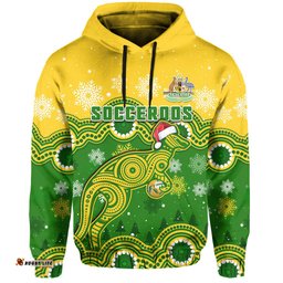 australia soccer christmas hoodie socceroos indigenous kangaroo