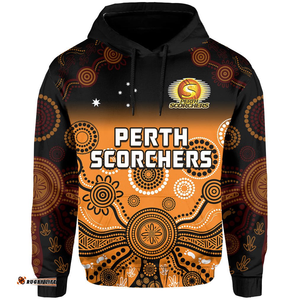 perth scorchers hoodie gradient aboriginal dot painting