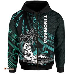 tinomana hoodie the flow of the ocean green
