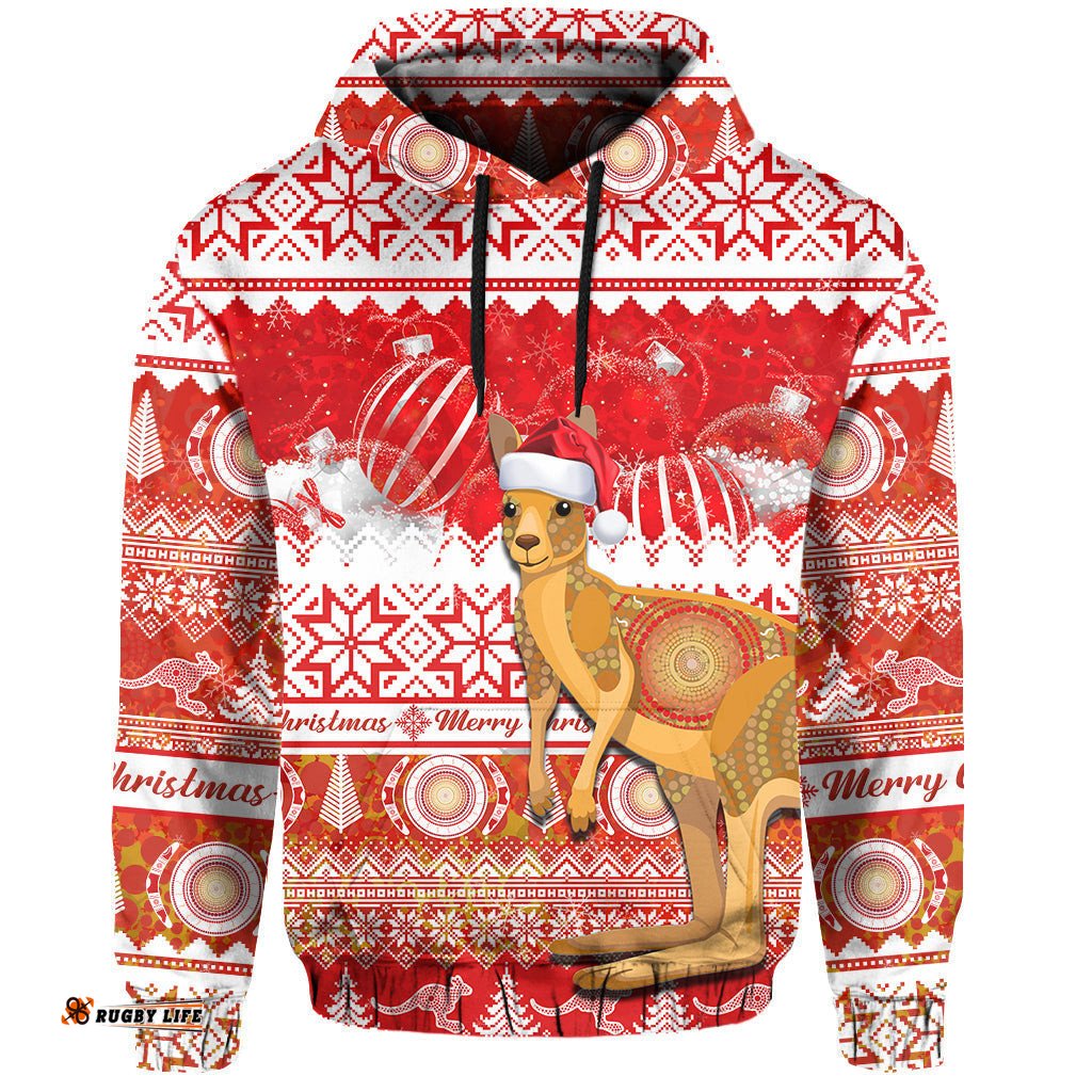 australia hoodie kangaroo aboriginal painting merry christmas