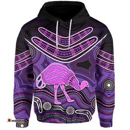 custom personalised emu aboriginal boomerang hoodie no5