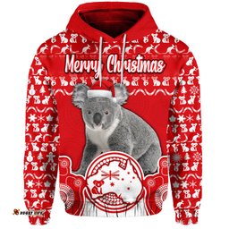 australian koala christmas vibe with aboriginal dot painting style no2 zip up and pullover hoodie