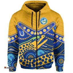 custom text and number eels rugby hoodie aboriginal and polynesia parramatta