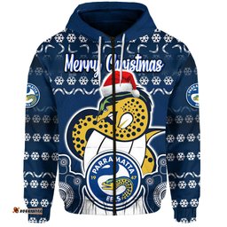 parramatta eels christmas vibe with aboriginal dot panting style zip up and pullover hoodie