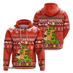 australia christmas kangaroo aboriginal pattern hoodie
