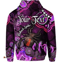 custom personalised australian astrology zip up and pullover hoodie scorpio redback spider zodiac aboriginal vibes pink