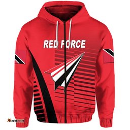 custom personalised trinidad and tobago cricket red force zip up and pullover hoodie simple style