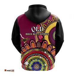 queensland state hoodie qld australian indigenous art
