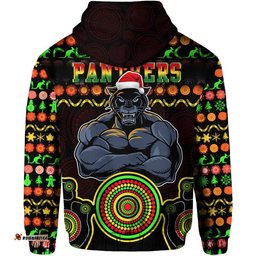panthers christmas vibe with aboriginal dot panting style zip up and pullover hoodie