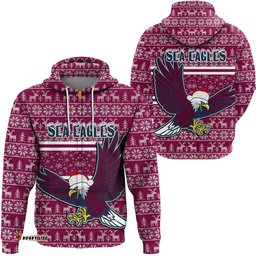 vibe hoodie clothing manly warringah sea eagles christmas zip hoodie