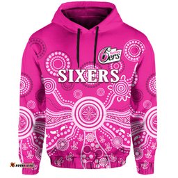 custom text and number sydney sixers hoodie cricket indigenous australian art ver02
