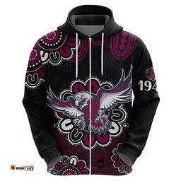 nrl manly warringah sea eagles rugby 1946 aboriginal hoodie
