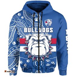 custom text and number bulldogs football hoodie scraggers 1877 aboriginal dot painting newest version