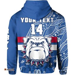 custom text and number bulldogs football hoodie scraggers 1877 aboriginal dot painting newest version