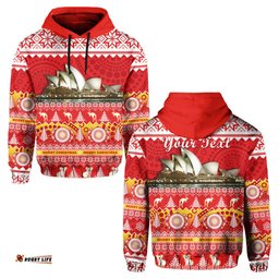 custom personalised australia hoodie sydney opera house aboriginal art merry christmas