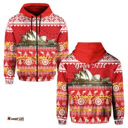 custom personalised australia hoodie sydney opera house aboriginal art merry christmas