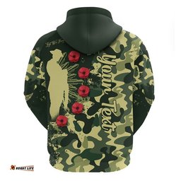 custom personalised aotearoa anzac camouflage zip up and pullover hoodie