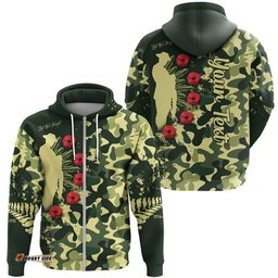 custom personalised aotearoa anzac camouflage zip up and pullover hoodie