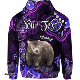 custom personalised australian astrology zip up and pullover hoodie taurus wombat zodiac aboriginal vibes purple