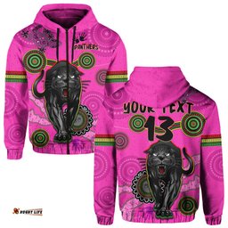custom text and number panthers hoodie aboriginal with lizard