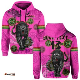 custom text and number panthers hoodie aboriginal with lizard