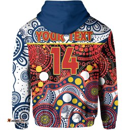 custom text and number roosters rugby hoodie easts 1908 aboriginal artsy premiers