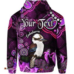 custom personalised australian astrology zip up and pullover hoodie sagittarius kookaburra zodiac aboriginal vibes pink