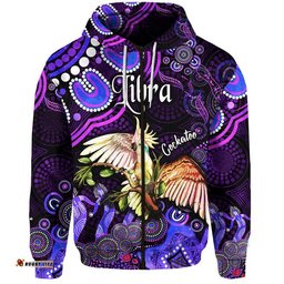 australian astrology zip up and pullover hoodie libra cockatoo glider zodiac aboriginal vibes purple