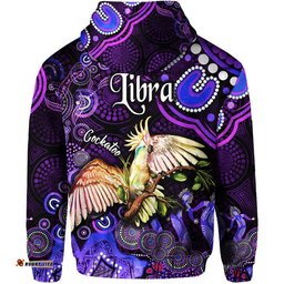 australian astrology zip up and pullover hoodie libra cockatoo glider zodiac aboriginal vibes purple