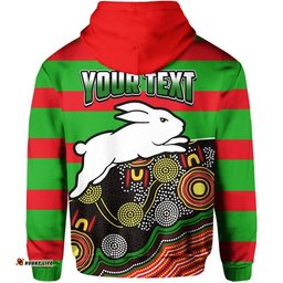custom personalised rabbitohs rugby hoodie aboriginal basic style