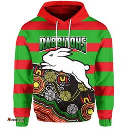 custom personalised rabbitohs rugby hoodie aboriginal basic style