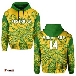 custom text and number australia hoodie national colours proud aussie special indigenous