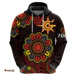custom personalised afl gold coast suns 2009 aboriginal red style hoodie