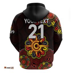custom personalised afl gold coast suns 2009 aboriginal red style hoodie