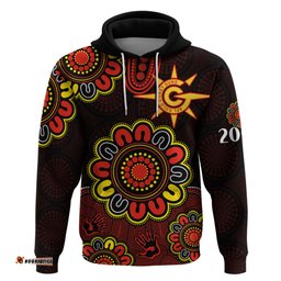 custom personalised afl gold coast suns 2009 aboriginal red style hoodie