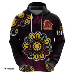 custom personalised nrl brisbane broncos rugby 1987 aboriginal hoodie
