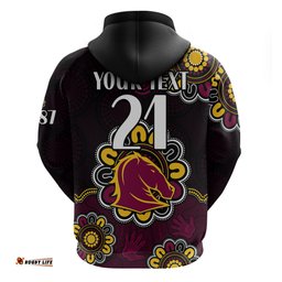 custom personalised nrl brisbane broncos rugby 1987 aboriginal hoodie