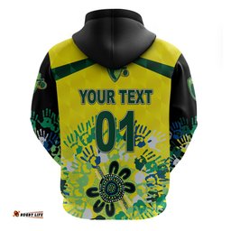 custom personalised australia cricket hoodie aboriginal style unique black