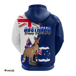 australia easter day hoodie kangaroo with egg flag style