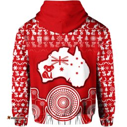 australian koala christmas vibe with aboriginal dot painting style no1 zip up and pullover hoodie