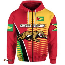 custom personalised guyana cricket jaguars zip up and pullover hoodie simple style