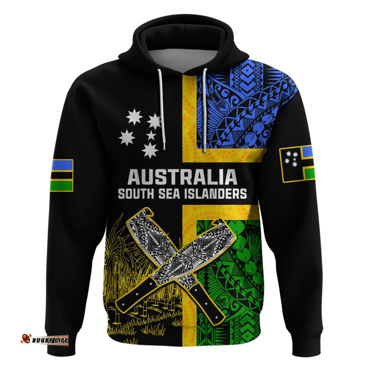 custom personalised australian south sea islanders flag style hoodie