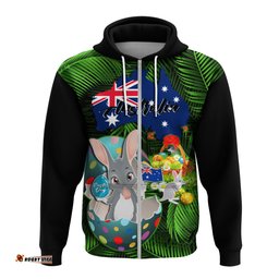 custom personalised australia easter day hoodie bilby with eggs tropical style