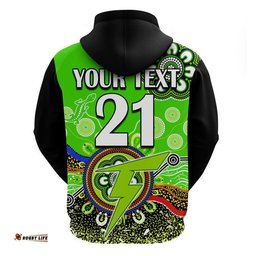custom personalised sydney thunder zip up and pullover hoodie cricket indigenous aboriginal lizard version